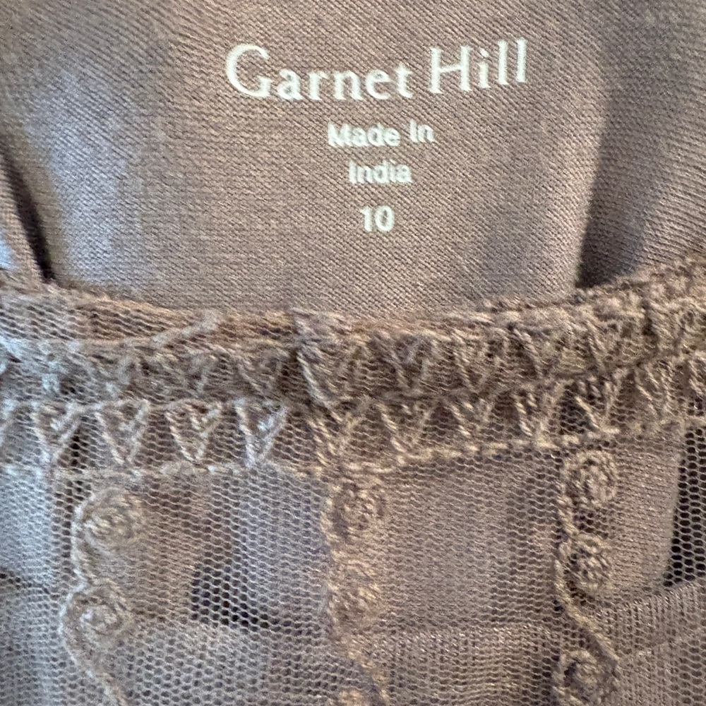Garnet Hill Embroidered Gray Lace Embroidered Romantic Dress Size 10 - Picture 8 of 13